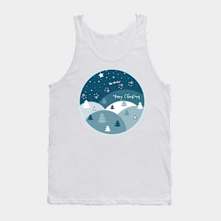 Merry Christmas Round Sign Tank Top